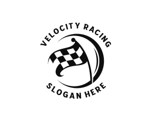 Motorsport Racing Flag logo design