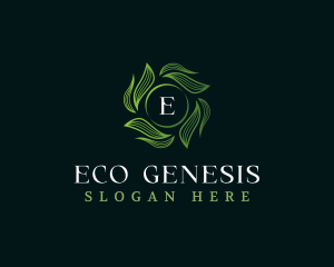 Eco Leaves Wave logo design