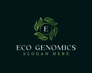 Eco Leaves Wave logo design