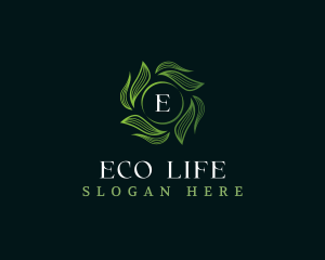 Eco Leaves Wave logo design