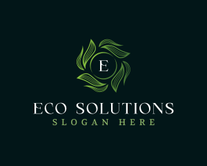 Eco Leaves Wave logo design