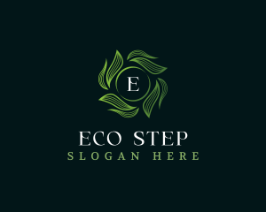 Eco Leaves Wave logo design