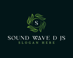 Eco Leaves Wave logo design