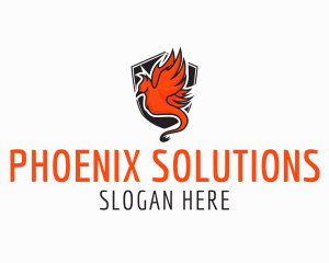 Rising Phoenix Shield logo design