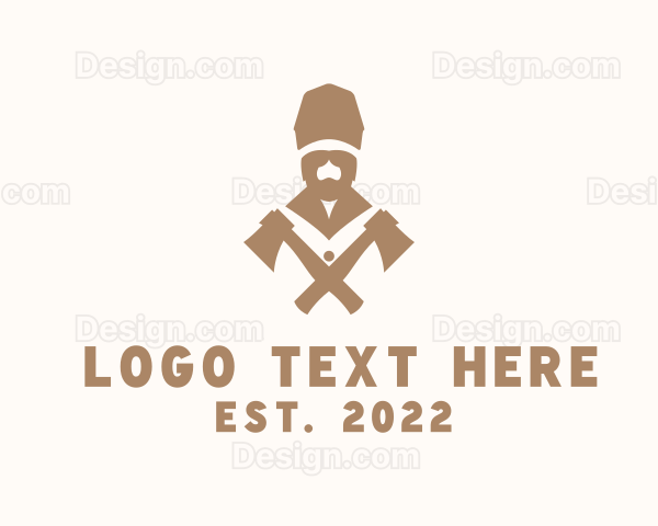 Woodcutting Lumberman Axe Logo