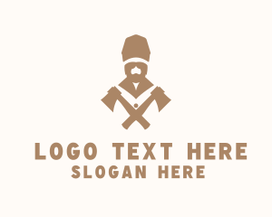 Woodcutting Lumberman Axe Logo