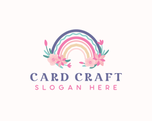 Flower Rainbow Boho logo design