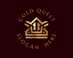 Gold Monarch Crown logo design