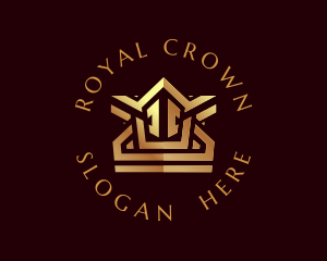 Gold Monarch Crown logo design