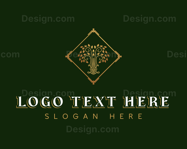 Elegant Meditation Tree Logo