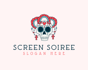 Catholic Festive Skull logo design