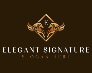 Luxury Pegasus Crest logo design