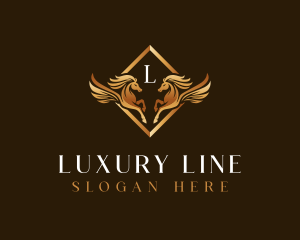 Luxury Pegasus Crest logo design