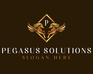 Luxury Pegasus Crest logo design