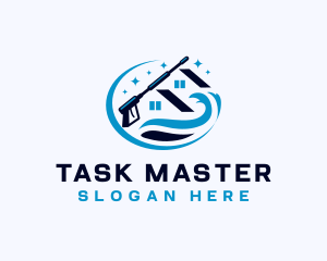 Pressure Wash Water Roof logo design