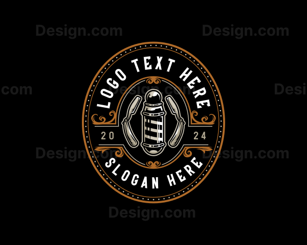 Barbershop Razor Haircut Logo