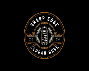 Barbershop Razor Haircut logo