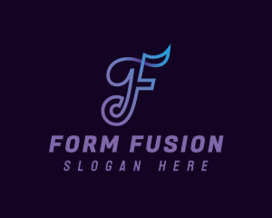 Modern Digital Letter F logo design