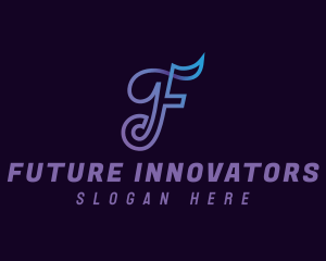 Modern Digital Letter F logo design