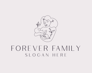 Floral Mom Baby logo design