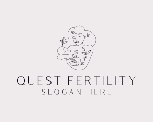 Floral Mom Baby logo design