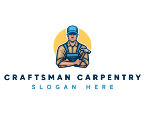 Carpenter Hammer Tradesman logo design