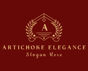 Elegant Academy Wreath logo design