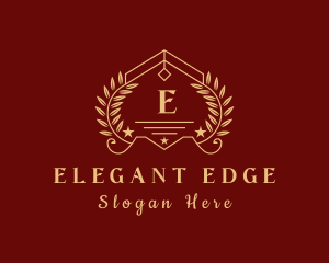 Elegant Academy Wreath logo design