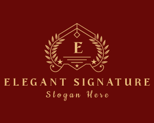 Elegant Academy Wreath logo design