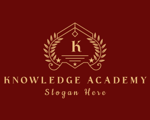 Elegant Academy Wreath logo design