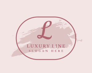 Brush Stroke Makeup Cosmetics logo design