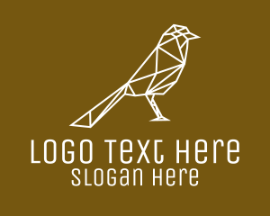 Lovebird - Simple Crow Line Art logo design