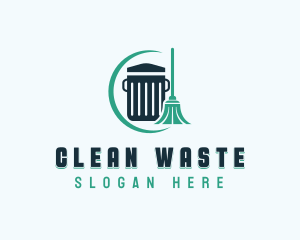 Broom Garbage Disposal logo design