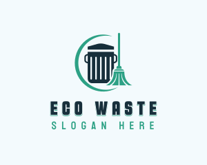 Broom Garbage Disposal logo design