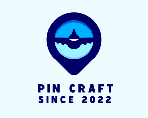 Airplane Aviation Location Pin logo design