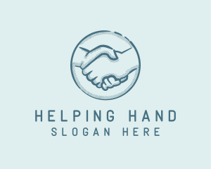 Halftone Business Hand Shake logo design