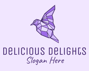 Purple Geometric Bird logo design