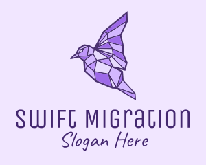 Purple Geometric Bird logo