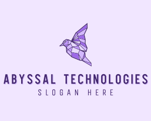 Purple Geometric Bird logo design