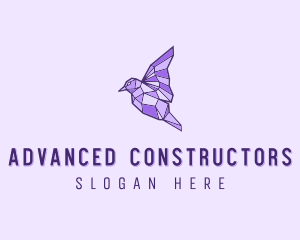 Purple Geometric Bird logo design