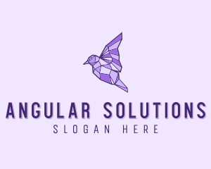 Purple Geometric Bird logo design