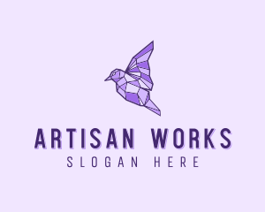 Purple Geometric Bird logo design