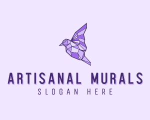 Purple Geometric Bird logo design