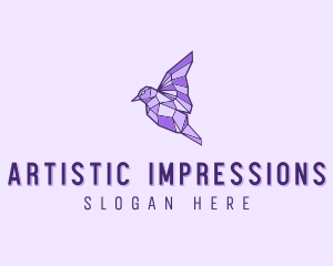 Purple Geometric Bird logo design