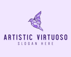 Purple Geometric Bird logo design