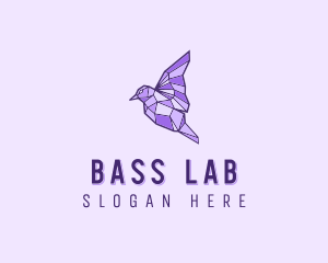 Purple Geometric Bird logo design