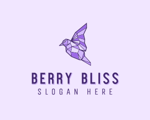 Purple Geometric Bird logo design