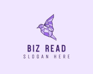 Purple Geometric Bird logo design