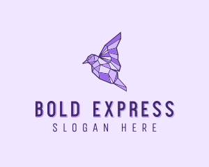 Purple Geometric Bird logo design