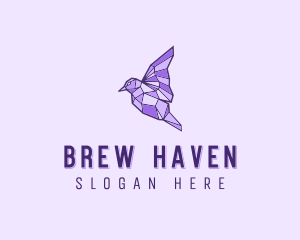 Purple Geometric Bird logo design